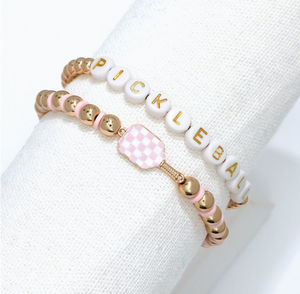 Two-Strand Pink Pickle Ball Bracelet