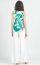 Load image into Gallery viewer, Clara Sunwoo U-Neck Curved Hi-Low Tank - Floral Branch in Emerald/Ivory
