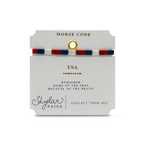 Load image into Gallery viewer, USA Tila Morse Code Bracelet
