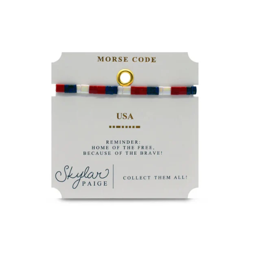 USA Tila Morse Code Bracelet
