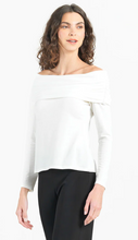 Load image into Gallery viewer, SALE Ultra Cozy Ruched Off-Shoulder Sweater Top Ivory Clara Sunwoo
