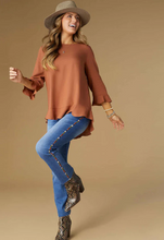 Load image into Gallery viewer, Virginia Ruffle Sleeve Terra Cotta Top

