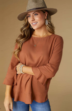 Load image into Gallery viewer, Virginia Ruffle Sleeve Terra Cotta Top
