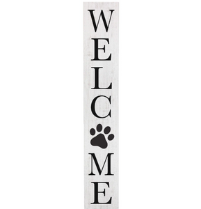 Welcome Paw Print Porch Board