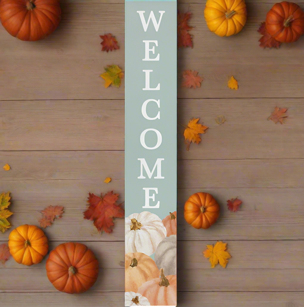 Welcome Pumpkin Pile Porch Board