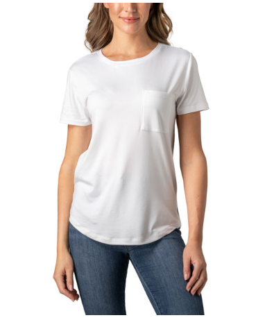 White Basic Pocket Layering Tee
