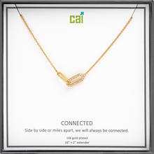 Load image into Gallery viewer, CAI White Pave Connected Necklace in Gold or Silver
