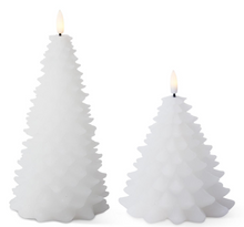 Load image into Gallery viewer, White Wax Christmas Tree Led Candles with Timers--2 sizes
