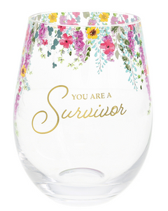 You Are a Survivor Gift Boxed Stemless Wine Glass 17oz