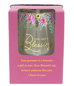 You Are a Blessing Gift Boxed Stemless Wine Glass 17oz