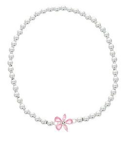 You're The Best Silver-Plated Cubic Zirconia Silver Stretch Bracelet