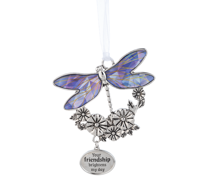 Your Friendship Brightens My Day Dragonfly Ornament