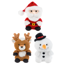Load image into Gallery viewer, Yuletide Plush Snowman, Santa and Reindeer
