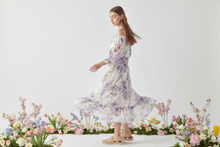Load image into Gallery viewer, Long Violet Floral Maxi Dress 50% off
