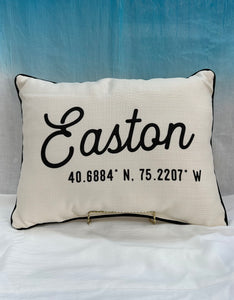 Easton, PA Coordinates Pillow