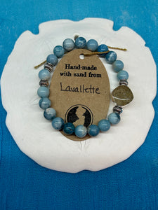 Natural Stone Bracelet with Beach Sand from Lavalette, NJ