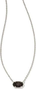 Kendra Scott Grayson Short Pendant Necklace Rhodium Black Cat's Eye