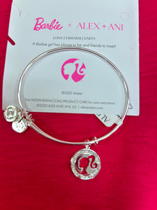 Alex and Ani Silver Barbie Silhouette Pave Charm Bracelet