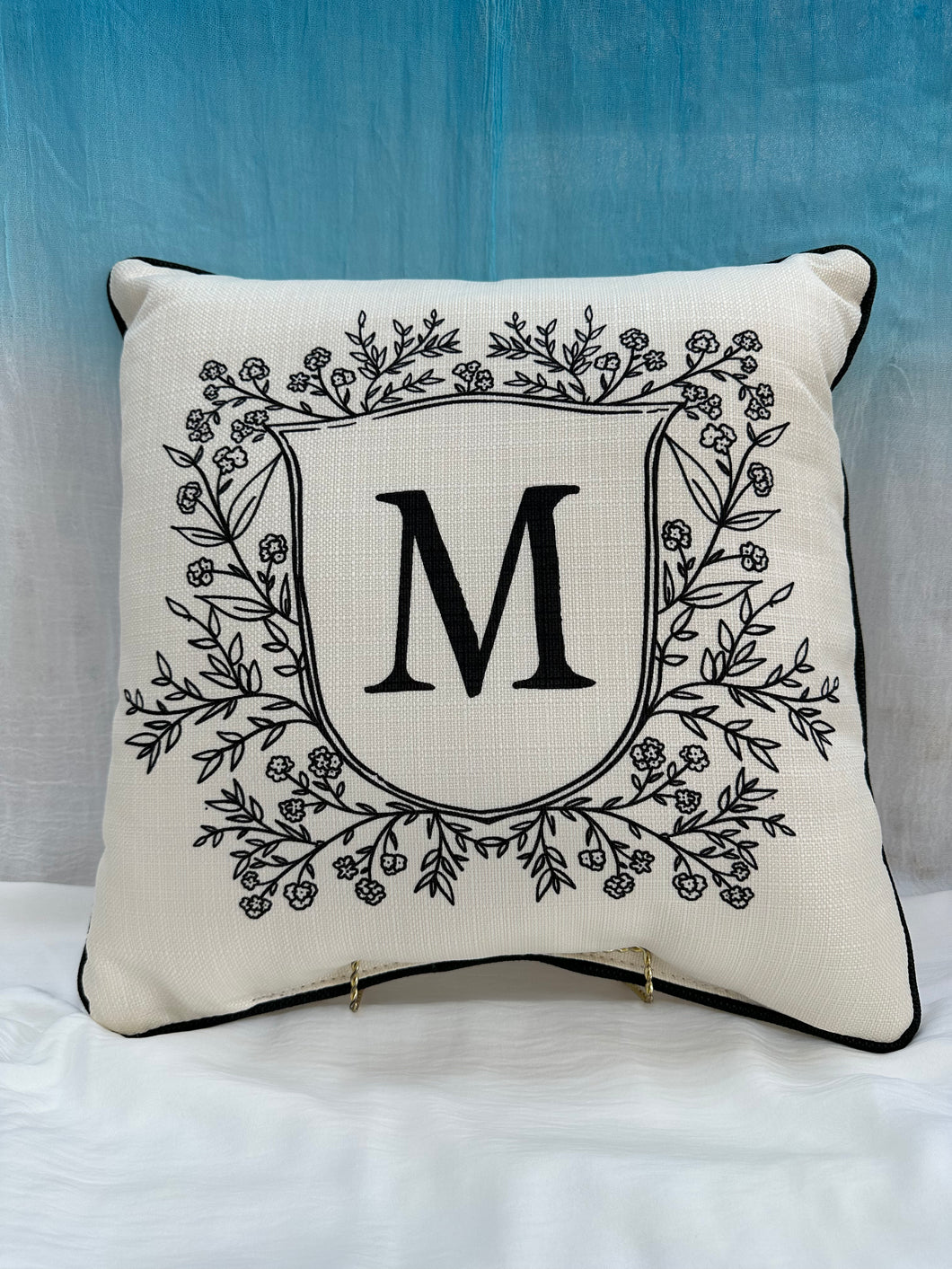 Initial Monogram M Pillow