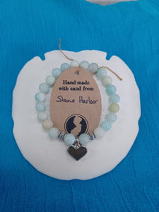 Natural Stone Bracelet with Beach Sand from Stone Harbor, NJ