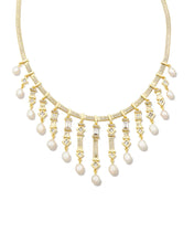 Load image into Gallery viewer, Kendra Scott Gracie Statement Necklace Gold White Mix

