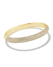 Load image into Gallery viewer, Kendra Scott Mikki Pave Gold White Bangle Bracelet M/L
