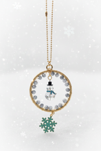 Load image into Gallery viewer, Sparkle Snowman Car Charms with Crystals
