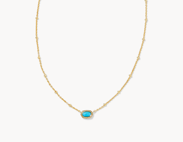 Kendra Scott Gold Mini Elisa Satellite Necklace In Turquoise Magnesite