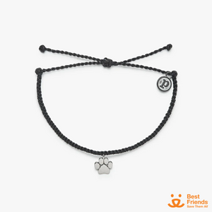 Pura Vida Paw Print Charm Bracelet Black