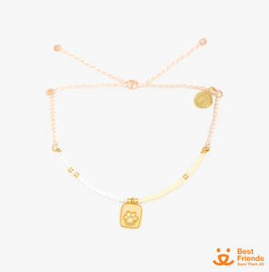 Pura Vida Paw Print Seed Bead Charm Bracelet