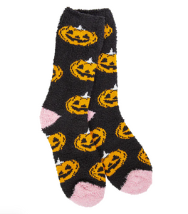 Pumpkin Halloween Cozy Crew Socks