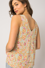 Load image into Gallery viewer, Pink Sage Floral Sleeveless Layered Top
