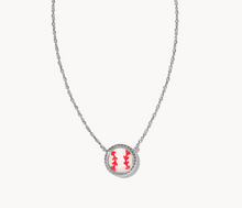 Load image into Gallery viewer, Kendra Scott Silver Baseball Necklace In Ivory Mother of Pearl
