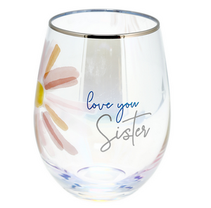 18oz Stemless Wine Glass - Love You Sister