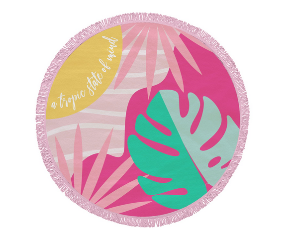 A Tropic State Of Mind Round Beach Towel