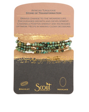 Load image into Gallery viewer, African Turquoise- Stone of Transformation Beaded Wrap Bracelet/Necklace
