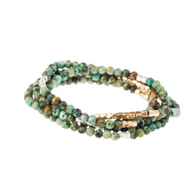 Load image into Gallery viewer, African Turquoise- Stone of Transformation Beaded Wrap Bracelet/Necklace
