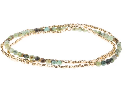 African Turquoise Delicate Stone Bracelet