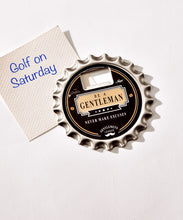 Load image into Gallery viewer, Men&#39;s Bottle Opener, Coaster, Magnet combo Gift Gentleman&#39;s Collection
