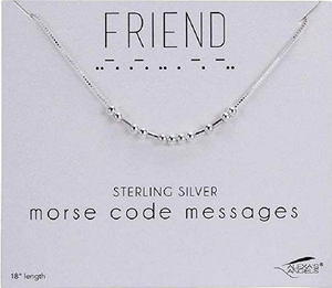 Sterling Silver Friend Morse Code Necklace