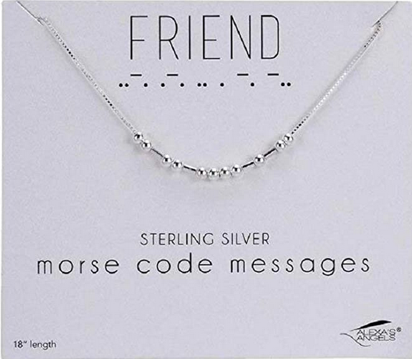 Sterling Silver Friend Morse Code Necklace