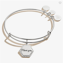 Load image into Gallery viewer, Alex and Ani &#39;I Love You&#39; Bangle in Silver or Gold
