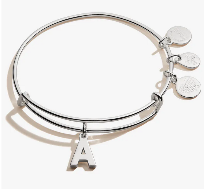 Alex and Ani 'A' Initial Bracelet In Silver or Gold