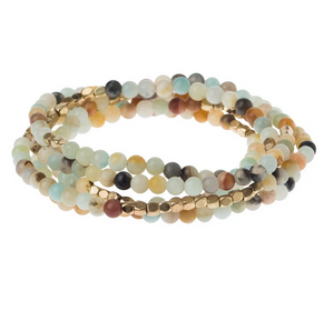 Amazonite- Stone of Courage Beaded Wrap Bracelet/Necklace