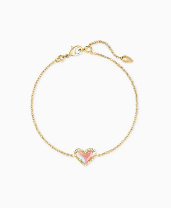 Kendra Scott Gold Ari Heart Bracelet In Dichroic Glass
