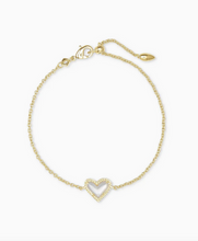 Load image into Gallery viewer, Kendra Scott Gold Ari Heart Bracelet In Ivory Mother of Pearl
