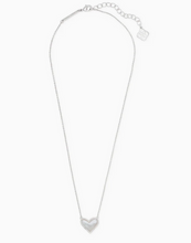 Load image into Gallery viewer, Kendra Scott Silver Ari Heart Necklace In Ivory Mother of Pearl
