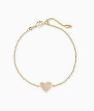 Load image into Gallery viewer, Kendra Scott Gold Ari Heart Bracelet In Rose Quartz
