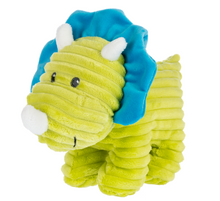Load image into Gallery viewer, Rumples The Dino with Rattle In Green or Blue
