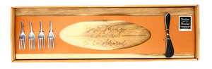 Best Things in Life are meant to be shared - 21" Acacia Cheese/Bread Board Set